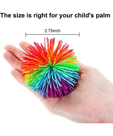 5-Piece Rainbow Monkey Stringy Balls - Soft Bouncy Sensory Fidget Stress Balls with Storage Bag - Multi-Colored Fun for All Ages - Buy Online on GoSupps.com