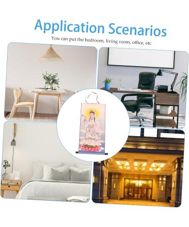 NUOBESTY Decor Altar Painting Scroll Wall Art Wealth Poster Painting Arts Hanging Scroll Household Asia 88.00X42.00X3.00CM As Shown - Buy Online on GoSupps.com