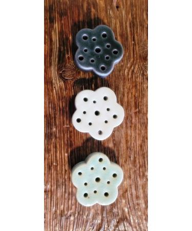 Eco-Friendly Lotus Shaped Clay Floral Holder for Happy and Wealthy Floral Arrangements - White, 2.76 inches - Buy Online on GoSupps.com
