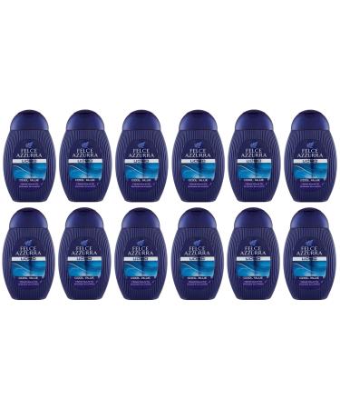 Felce Azzurra 12 x Fern Blue Shower Shampoo Men Cool Blue Toning Shower Shampoo 250ml