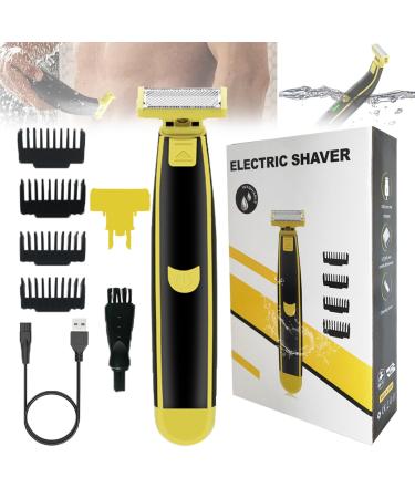 Stellaya Shaver Stellaya Wet and Dry Shaver Full Body Washed Wet & Dry Shaver with 4 Types of Limited-Length Combs Waterproof Male Hygiene Razor Electric Body Hair Trimmer for Men (#02)