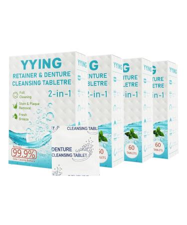Retainer Cleaner & Denture Cleaning Tablets with 240 Removes Stains Odors and Plaque from Aligners Mouth Guards Night Guards and Dental Appliances False Teeth Whitening 8-Month Supply 240 Count (4 Packs) - Buy Online on GoSupps.com