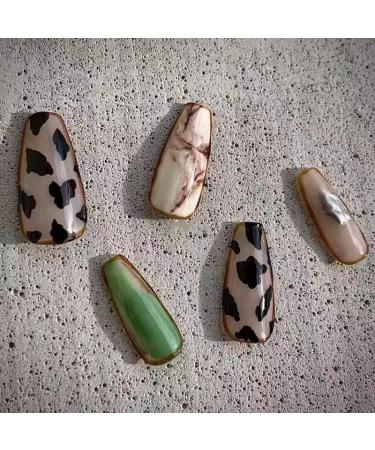 Temperament nail art handmade leopard nail art long detachable fake nails patch finished product hand-painted armor.(XS) - Buy Online on GoSupps.com