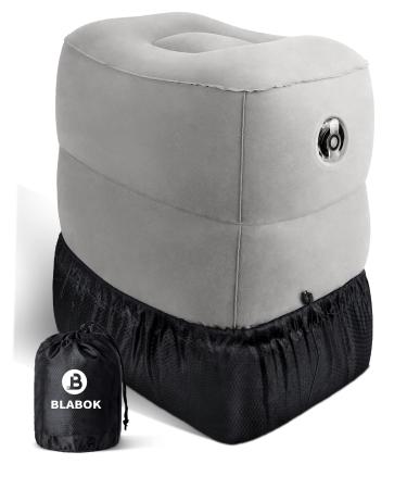 BLABOK Soft and Washable Travel Pillow for Airplane Trips Grey-C92