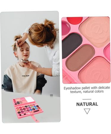 MUSISALY 33 Makeup Palette Beginner Eyeshadow Pallet Eye Makeup Metallic Eyeshadow Girl Cosmetic Leather Rosy - Buy Online on GoSupps.com