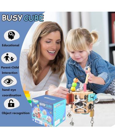 Busy Board 15 in 1 for Toddlers | Montessori Activity Cube & Fidget Toys for 3+ Years | International Shipping - Buy Online on GoSupps.com