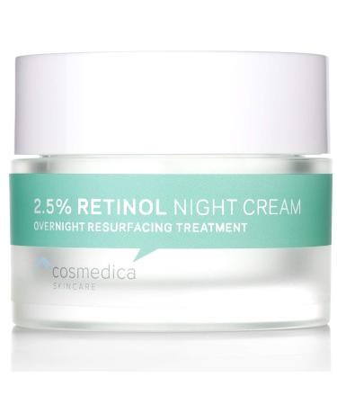 Cosmedica Skincare 2.5% Retinol Night Cream Overnight Resurfacing Treatment 1.76 oz (50 g)