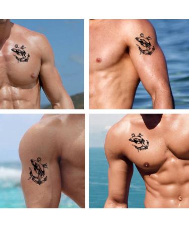 Dope Tattoo Set: 6 Sheets Anchors, Shark, Steering Wheel Temporary Tattoos for Men and Women - Buy Online on GoSupps.com