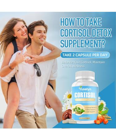Yuselyn Cortisol Supplements for Women & Men 10-in-1 Cortisol Detox Manager - High Cortisol Lowering Supplements with Magnesium Ashwagandha & L-Theanine for Balanced Calm & Stress Relief - Buy Online on GoSupps.com