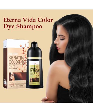 Fellflying Black hair color shampoo natural hair color shampoo 6in1 hair dye covers gray hair longlasting color shampoo for men and women lasts 30 days 500 ml - Buy Online on GoSupps.com