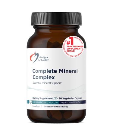 Designs for Health Complete Mineral Complex - Essential + Trace Minerals Supplement with Magnesium Malate Chromium Zinc + More - Iron-Free Multi Minerals Blend - Vegan + Gluten Free (90 Capsules) Standard Packaging