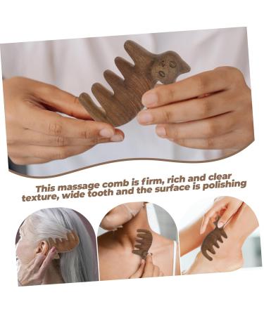 Combined Cat Massage Comb - Wooden Scalp Massage Device for Hair & Acupuncture Therapy | Wide Tooth Sandalwood Comb - Buy Online on GoSupps.com