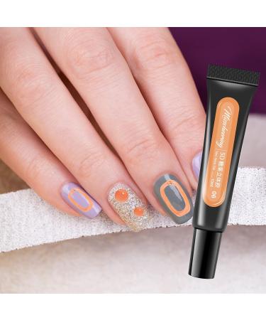 Nail Polish Gel | Stereo Adhesive Nail Polish Gel - Highly Pigmented Nail Polish Gel No Leakage Create Various Manicures Stereo Adhesive Nail Polish Gel for Manicure Art Design 06 - Buy Online on GoSupps.com