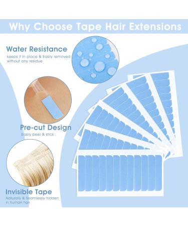 144Pcs Double Sided Adhesive Hair Extension Tape Tabs - Waterproof Wig Replacement Tapes - Blue Beauty Tools - Buy Online on GoSupps.com