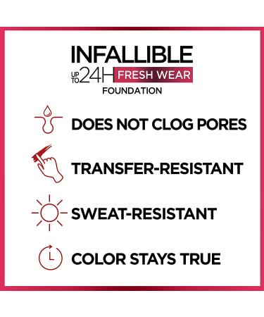 L'Oreal Paris Infallible Fresh Wear Foundation 24H - Beige Ivory 411, 1 oz - Buy Online on GoSupps.com
