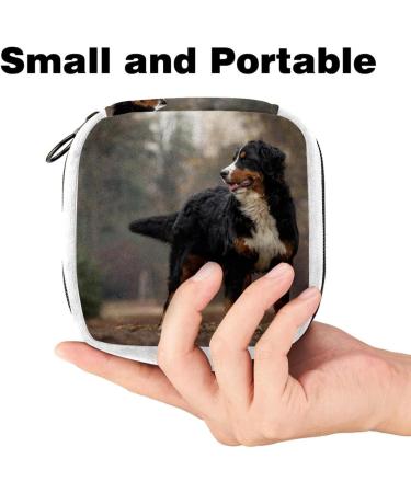 Bernese Mountain Dog Pattern Sanitary Napkin Storage Bag | Period & Tampon Makeup Pad Pouch - Color1558 - Buy Online on GoSupps.com