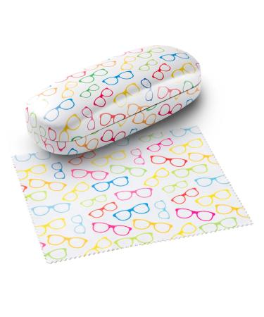FEFI - Hardcase glasses case with matching microfiber cloth white