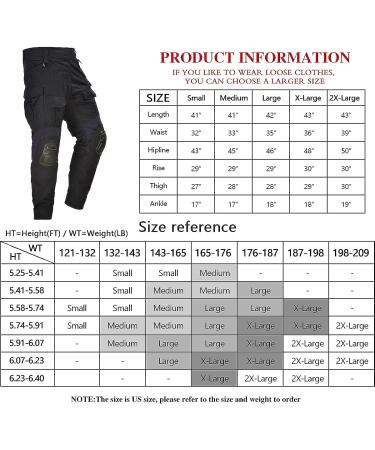 HANWILD Combat Pants with Knee Pads Multicam Rip-Stop, Tactical Airsoft & Hunting Trousers - Black (Small) - Buy Online on GoSupps.com
