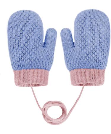 Girls Boys Cute Fox Knitting Short Full Finger Gloves Toddler Kids Winter Thermal Plush Lining Cycling Camping Gloves Mitten for 1-3 Yrs Blue/3d Rabbit - Buy Online on GoSupps.com