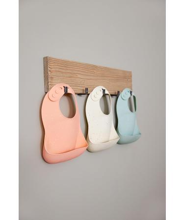 L SSIG Baby Silicone Bibs (2 pcs) - Toddler Bibs with Drip Tray Dishwasher Safe Blue/Beige - Buy Online on GoSupps.com