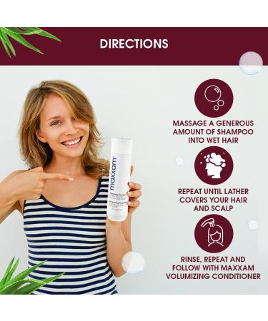 Maxxam Daily Volumizing Shampoo for Hair Growth - Gentle Thickening Shampoo for Color Treated Hair - 10 Fl Oz - Buy Online on GoSupps.com