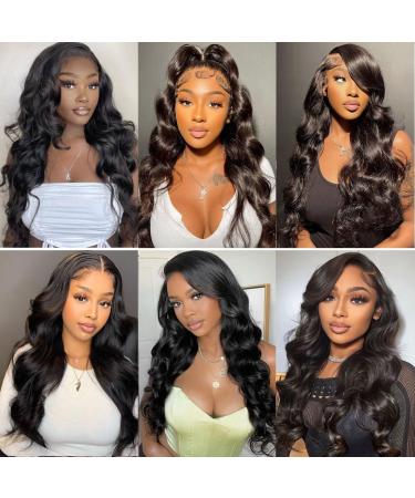34 Inch Body Wave Human Hair HD Lace Front Wig 180% Density - Brazilian Hair for Black Women - Pre Plucked with Baby Hair - Natural Color - Buy Online on GoSupps.com