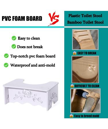Fanwer Squatting Toilet Stool - 7 Inch Wood-Plastic Poop Stool for Adults & Elderly - Buy Online on GoSupps.com