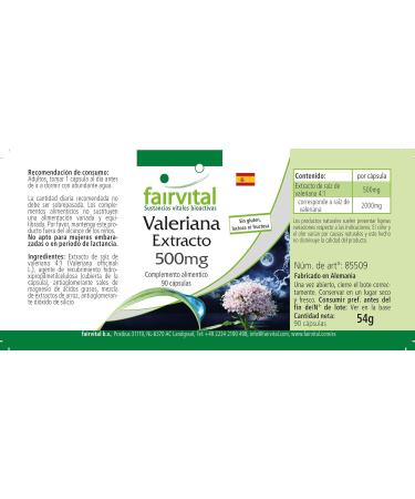 Fairvital | Valerian 500mg - set for 3 months - VEGAN - high dose - 4 times concentrated 90 Capsules- valerian root extract - Buy Online on GoSupps.com