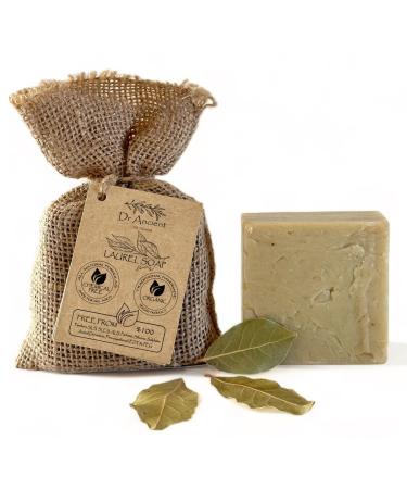 Dr.Cient Aleppo soap piece with laurel oil 40 and olive oil 60 biological natural vegan traditional handmade antique-reduces dry scalp (140 g 1 piece)