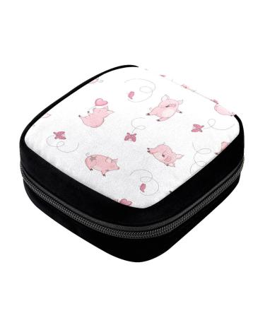 GIAPB Period Bag Sanitary Napkin Storage Bag Pad Holder for Period Makeup Pouch Animal Pig Color961
