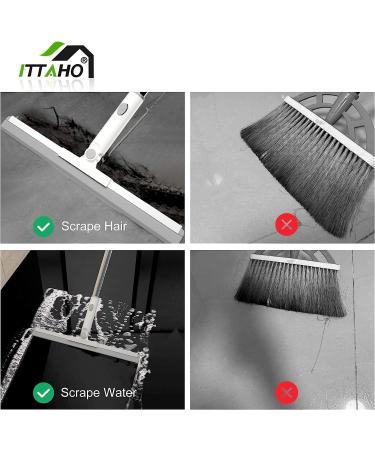 ITTAHO Floor Squeegee with Adjustable Long Handle - Perfect for Shower Tile, Pet Hair, and Household Cleaning - Buy Online on GoSupps.com