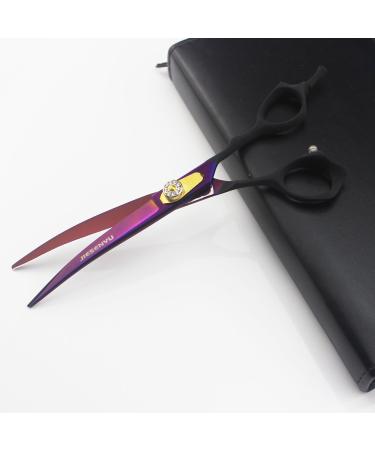 JIESENYU 7.0 in. Pro Pet Grooming Scissors Sharp Edges Cutting +Curved + 2thinning Scissors 4 PCS Set for Dog Grooming (Purple) - Buy Online on GoSupps.com