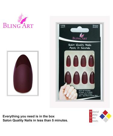 Shop Brown Matte Almond Stiletto False Nails - 24 Long Acrylic Tips | Bling Art International Shipping - Buy Online on GoSupps.com
