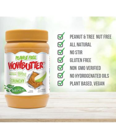 WOWBUTTER Crunchy Soya Spread - Peanut Butter Crunchy Alternative - Vegan, Gluten-Free, Halal, Kosher - 7g Protein, 1000mg Omega 3 - All-Natural - 500g (3 Pack) - Buy Online on GoSupps.com