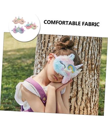 FRCOLOR Unicorn Eye Patch Sleeping Masks - Cute Cartoon Eye Masks for Kids | 3pcs Portable Plush Sleep Masks - Buy Online on GoSupps.com