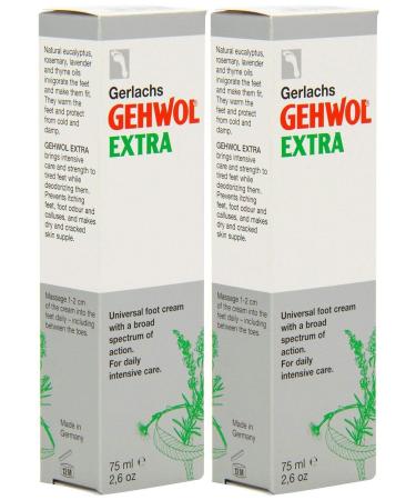 (BUNDLE of 2) | Gerlachs GEHWOL Extra warming foot cream for stressed dry feet 75 ml | 75ml - Gehwol