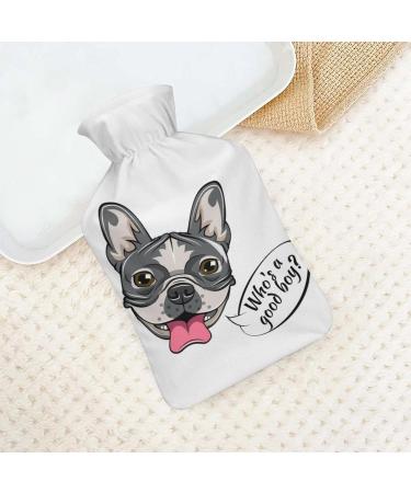 Cartoon Bulldog Hot Water Bottle - Plush Bed Warmer for Adults & Kids | 26.5x15.3cm | International Shipping - Buy Online on GoSupps.com