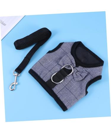Minkissy 3pcs Bunny Vest Dress for Small Animals | Guinea Pig & Hedgehog Clothes | Soft Ferrope Harness & Lead Vest | Gray & Black - Buy Online on GoSupps.com