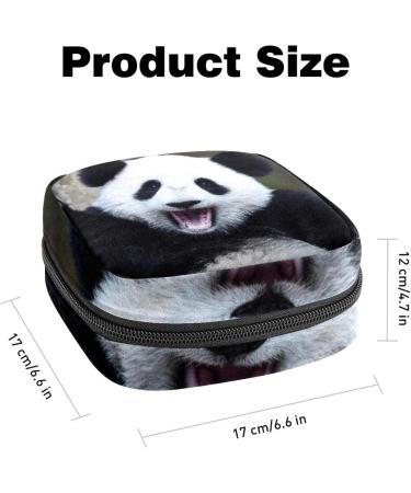 HomeDecorZone Portable Period Kit Bag - Panda Animal Multicoloured 20 - Feminine Product Pouch for Girls with Zipper - Ideal for Pads and Tampons - Buy Online on GoSupps.com