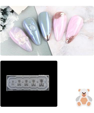 High Toughness Silicone Nail Carving Mold - 3D Bear & Butterfly Manicure Tools for Creative Home Nail Art - Buy Online on GoSupps.com