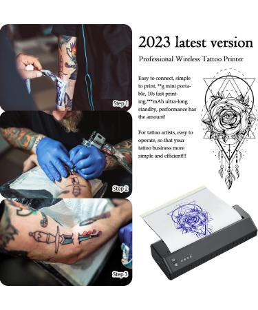 BCETASY Cordless Thermal Tattoo Printer - Portable Rechargeable Stencil Printer for iOS Android, 10pcs Paper Included - Buy Online on GoSupps.com