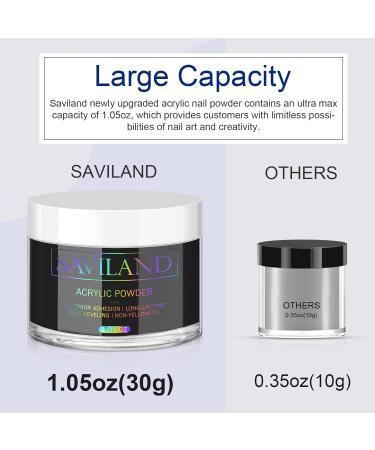 Saviland Black Acrylic Powder 30g Colored Nail Powder for Extension & French Manicure - Buy Online on GoSupps.com