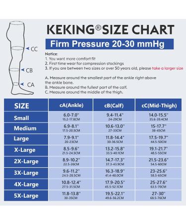 KEKING Thigh High Compression Stockings - Footless Unisex 20-30mmHg Leg Support Sleeve for Swelling Varicose Veins & Edema - Anti-Slip Silicone Band - Black 5X-Large - Buy Online on GoSupps.com