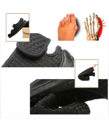 LEEWEE Diabetic Slippers - Extra Wide Adjustable Sandals for Swollen Feet - Black 46 - Buy Online on GoSupps.com