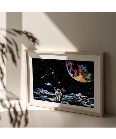 Rainbow Scratch Art Kit for Adults & Kids - DIY Black Engraving Paper Craft Set - 3 Pack 16 X 11.2 Inches - Starry Sky Design - Buy Online on GoSupps.com