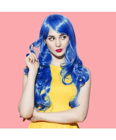 KUUQA 7 Pieces Colorful Long Curly Wigs - Vibrant Wavy Hair for Women's Cosplay Costume and Party Decor - Buy Online on GoSupps.com