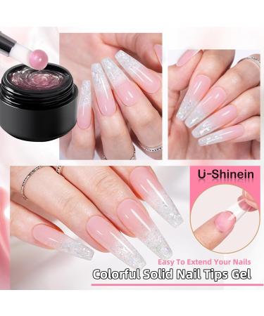 U-shinein 2x15ml Solid Nail Glue Gel - Acrylic & Press-On Nail Tips Translucent Pink & Transparent for Nail Art Manicure - Buy Online on GoSupps.com