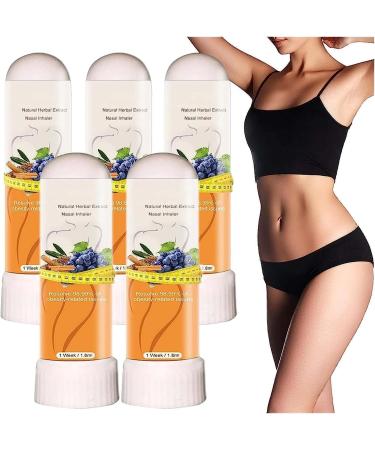 Natural nasal inhaler aromatherapy nasal for Weight Loss & Body Shaping Natural Herbal Extract Nasal Inhaler Lymphatic Detoxification Elimination of Edema (5PCs)