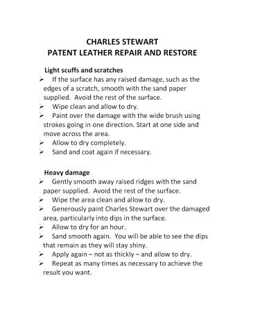 Charles Stewart Black Patent Leather Scratch & Damage Repair - UV Gel Resins for Easy & Flexible Shoe Care - Buy Online on GoSupps.com
