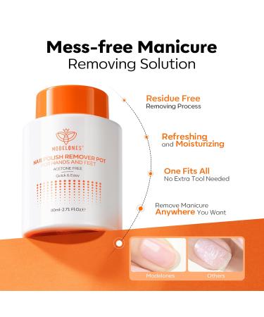 Modelones Acetone-Free Nail Polish Remover Pot - Non-Drying Jojoba Oil Formula for Home & Salon (80 ml - Buy Online on GoSupps.com